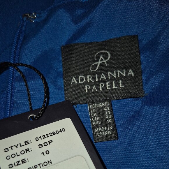 NWT Vibrant Blue Adrianna Papell Dress (10) - Picture 6 of 9